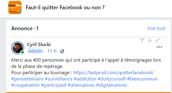 Facebook sondage résultat